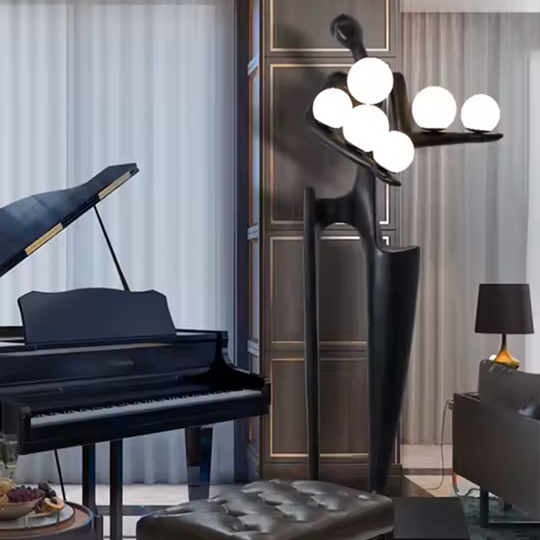 مصباح أرضي على شكل منحوتة فنية مصممة على شكل إنسان