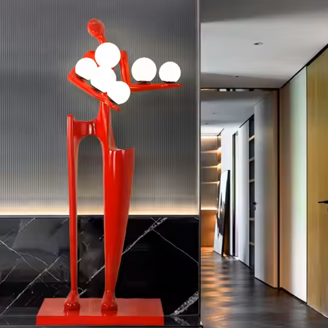 مصباح أرضي على شكل منحوتة فنية مصممة على شكل إنسان