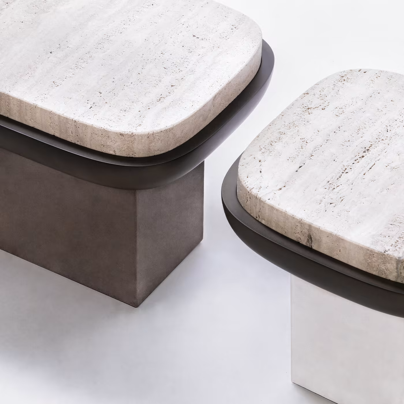 Olympia travertine square side table