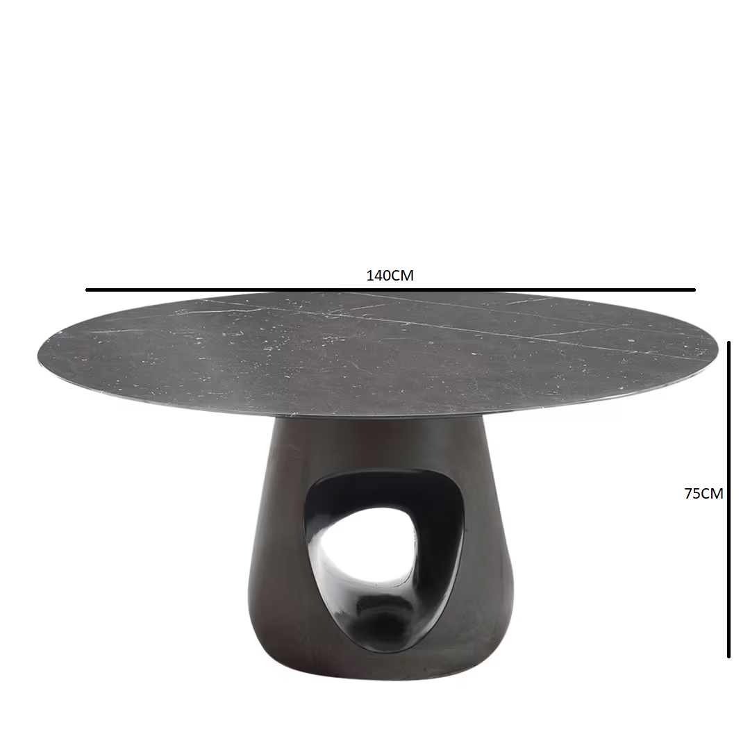Barbara dining table with marquina marble top
