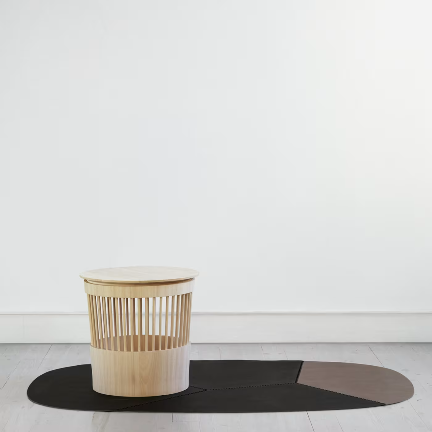 Canestro ash side table and basket