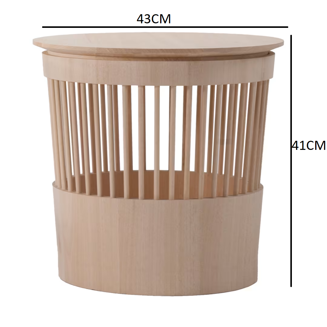 Canestro ash side table and basket