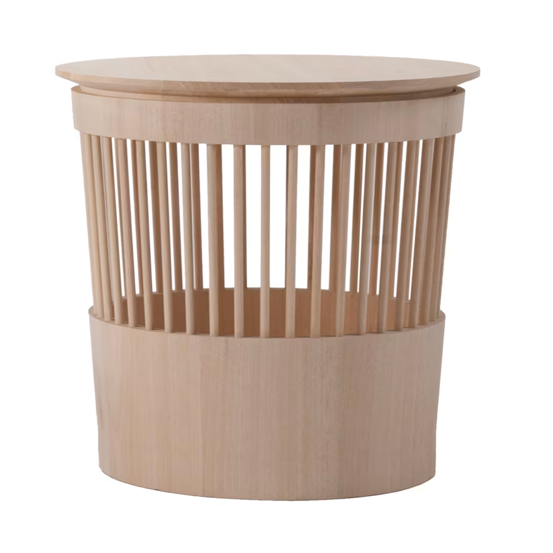 Canestro ash side table and basket