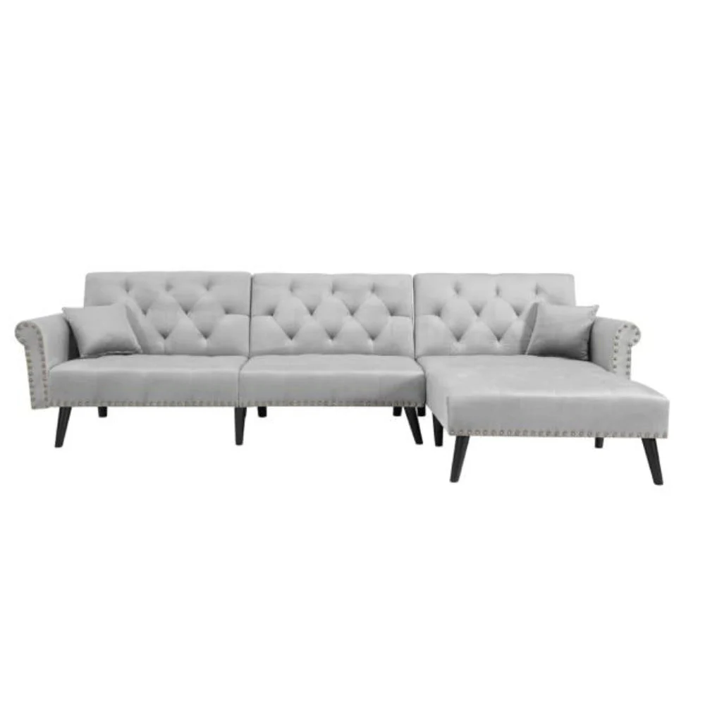 Sofa Bed 180° Convertible Velvet Fabric