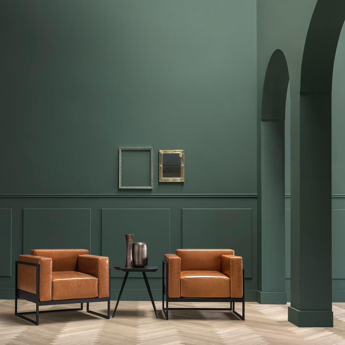 Kirk cognac leather armchair