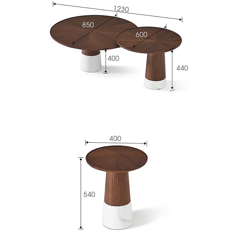 Three-piece modern coffee table set