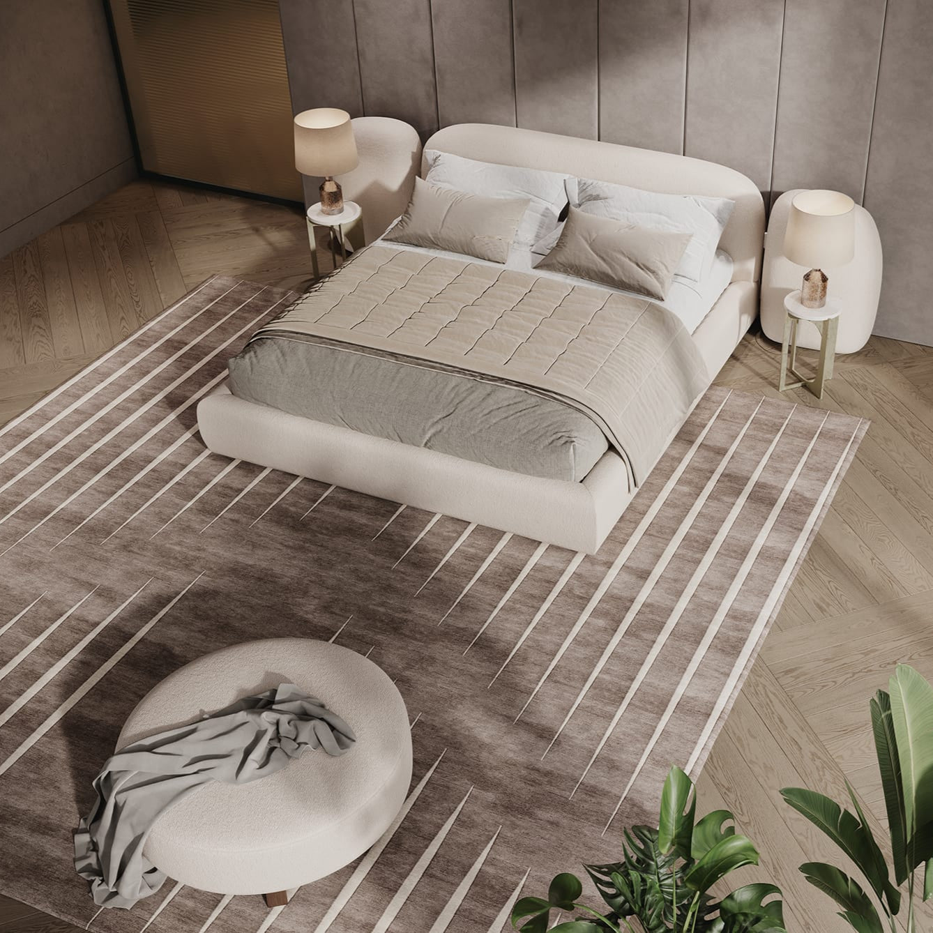 مقعد مستدير بتصميم معاصر