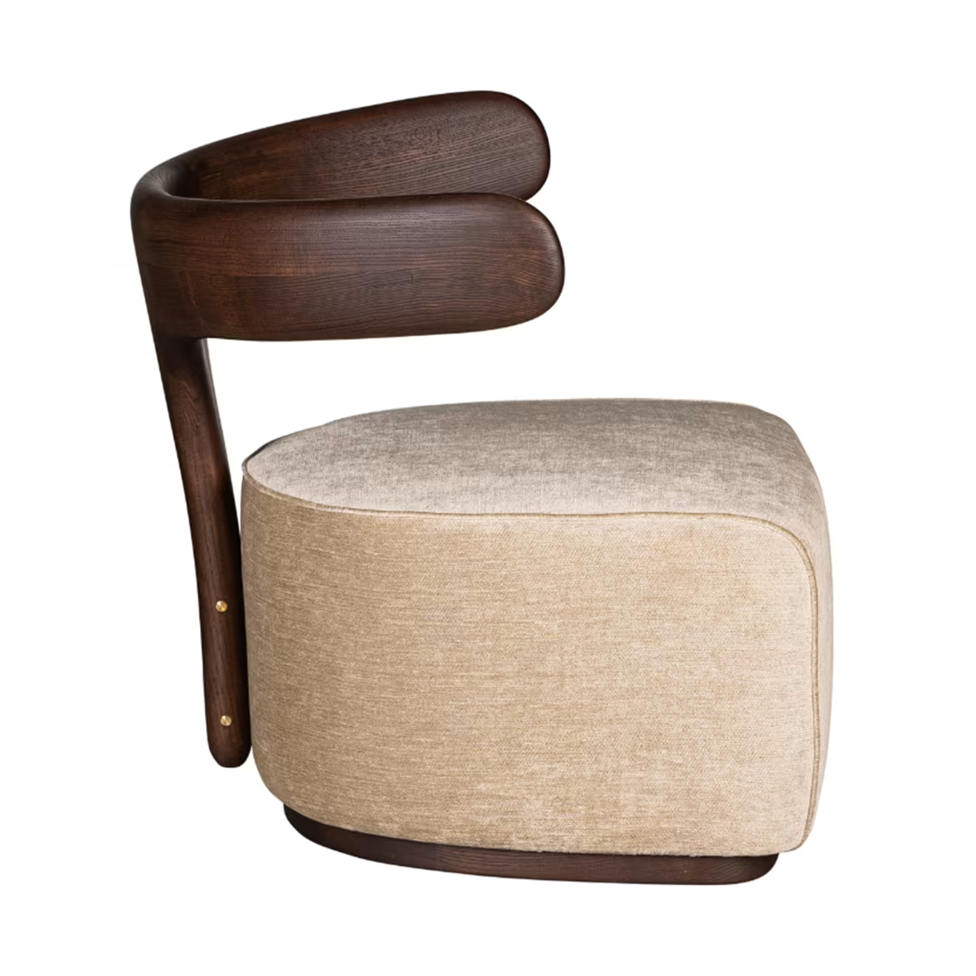 Moby dick beige fabric-covered armchair