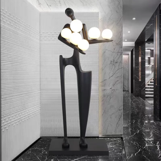 مصباح أرضي على شكل منحوتة فنية مصممة على شكل إنسان