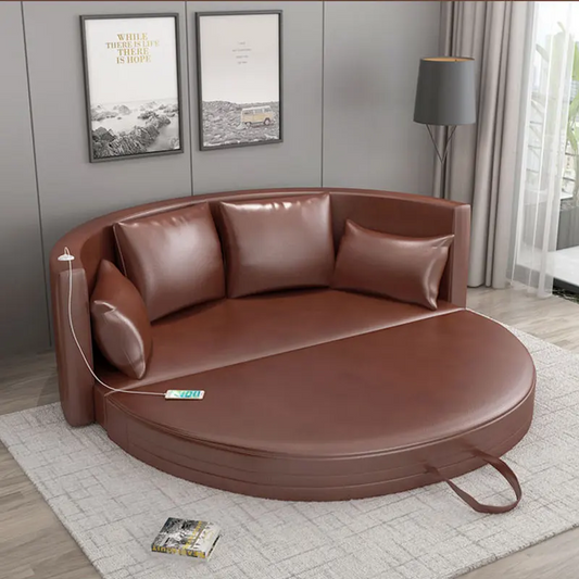 Resplendent Design Enduring Leather Sofa Bed