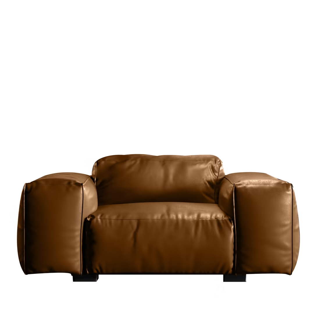 Rencontre moi armchair leather brown